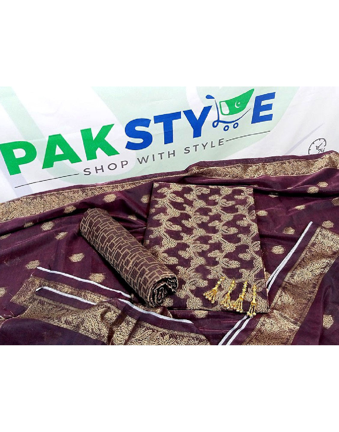 Banarsi Style Cotton Jacquard Dress with Cotton Jacquard Dupatta