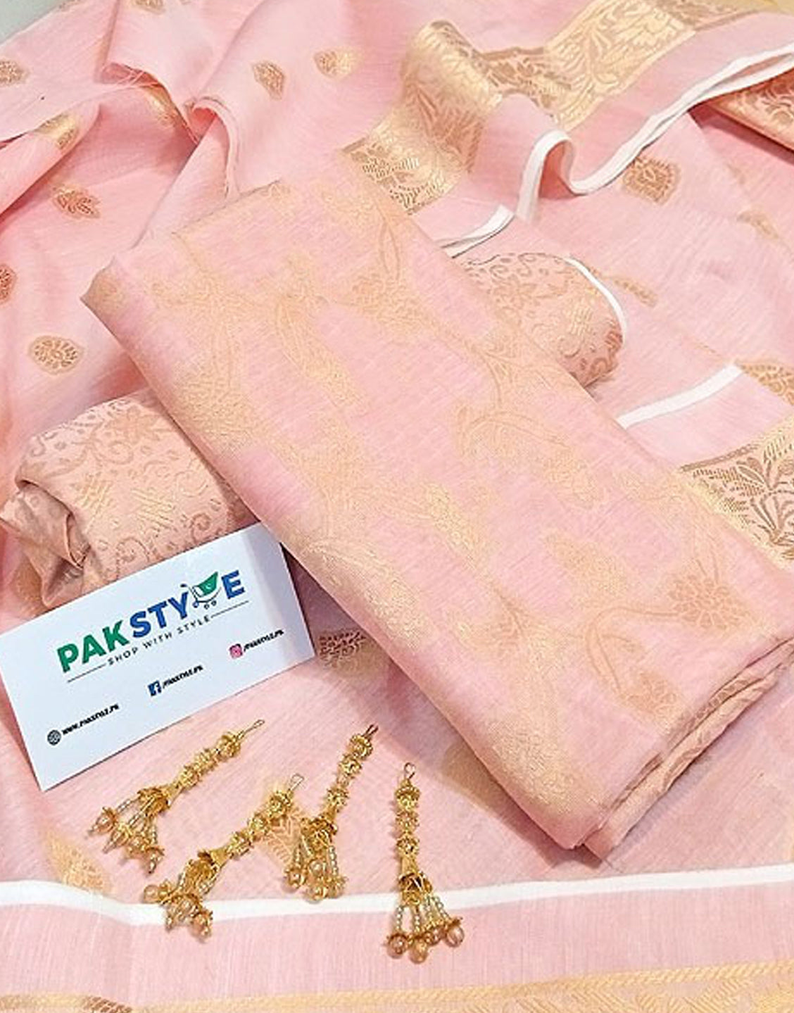 Banarsi Style Cotton Jacquard Dress with Cotton Jacquard Dupatta