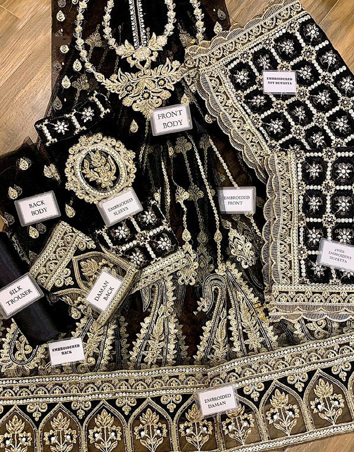 Luxury Handwork Heavy Embroidered Net Bridal Maxi Dress