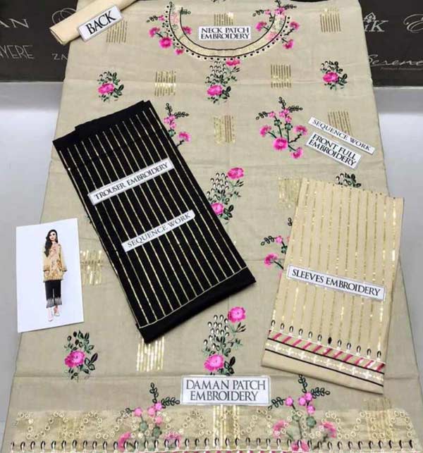 2-Piece Embroidered Lawn Suit with Embroidered Trouser