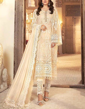 Luxury Heavy Embroidered Organza Party Wear Dress 2022