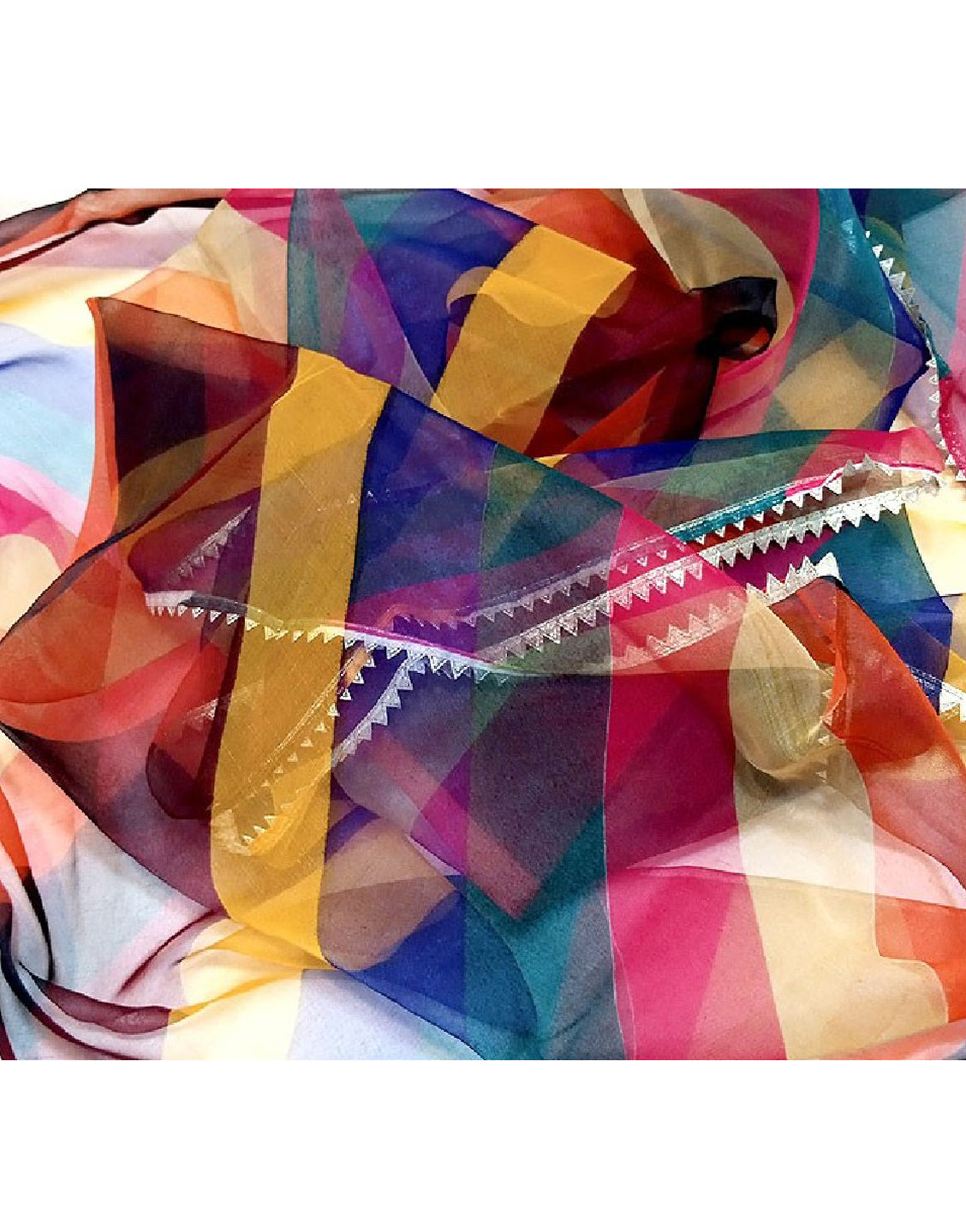 Multicolor Organza Dupatta for Mayun & Mehndi Function