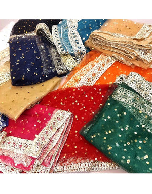 Gota Lace Net Dupatta of Your Color Choice