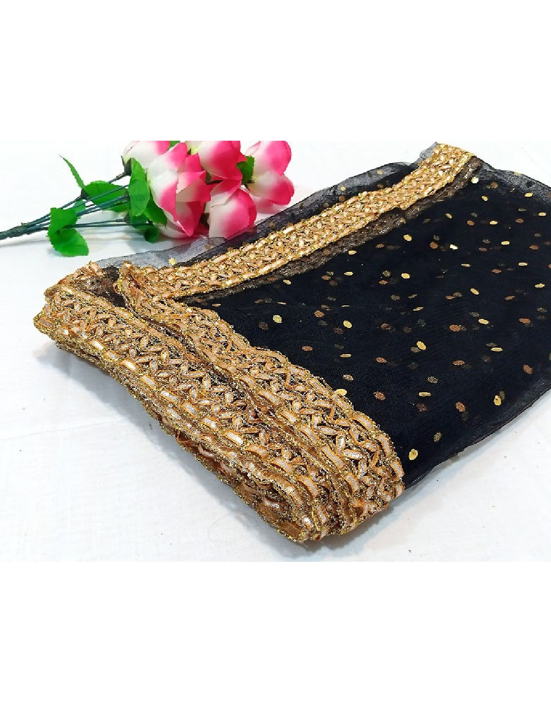 Gota Lace Net Dupatta of Your Color Choice