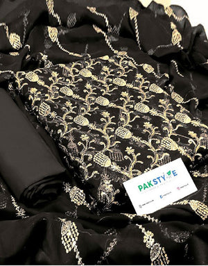 Heavy Embroidered Chiffon Party Wear Dress 2024 with Embroidered Chiffon Dupatta