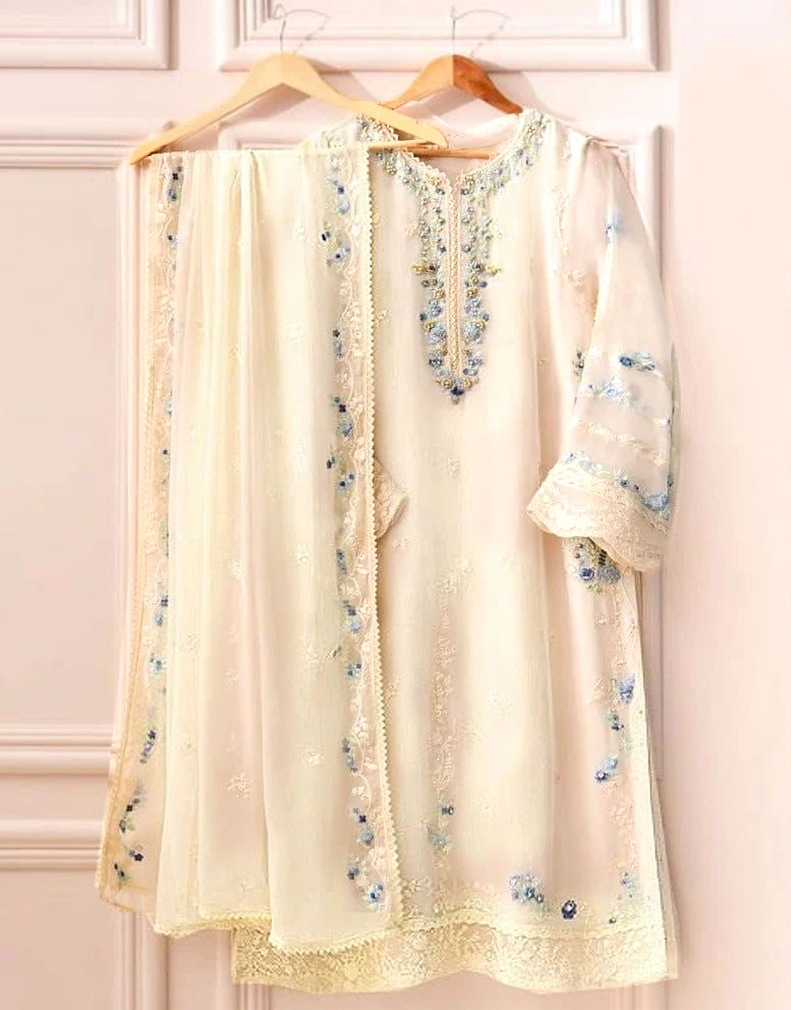 strapless open back dress Elegant Handwork & Embroidered Chiffon Party Wear Dress – Best Price Online  in Pakistan