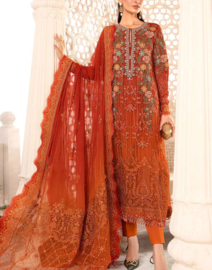 Luxury Handwork Heavy Embroidered Chiffon Wedding Dress