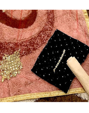 Fancy Chiffon Party Wear Dress with Mirror Work Net Dupatta