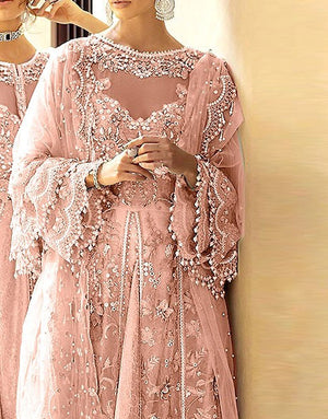 3D & Handwork Heavy Embroidered Organza Wedding Dress