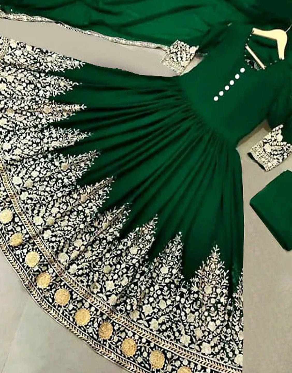 Readymade 3-Piece Embroidered Chiffon Maxi Dress with Embroidered Chiffon Dupatta