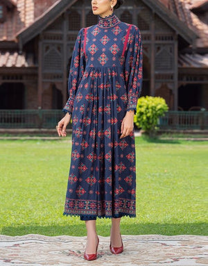 2-Piece Heavy Embroidered Lawn Dress 2024