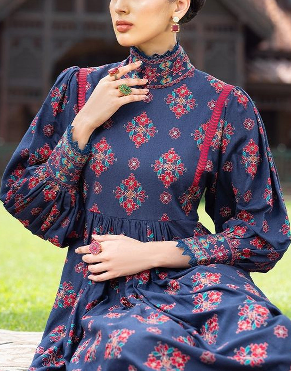 2-Piece Heavy Embroidered Lawn Dress