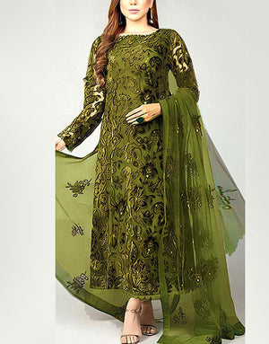 Luxury Embroidered Lawn Dress  with Bamber Chiffon Dupatta
