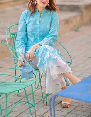 Trendy 2-Piece Heavy Embroidered Lawn Dress