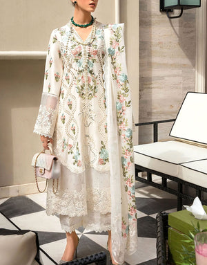 Luxury Schiffli Embroidered EID Lawn Suit with Embroidered Organza Dupatta