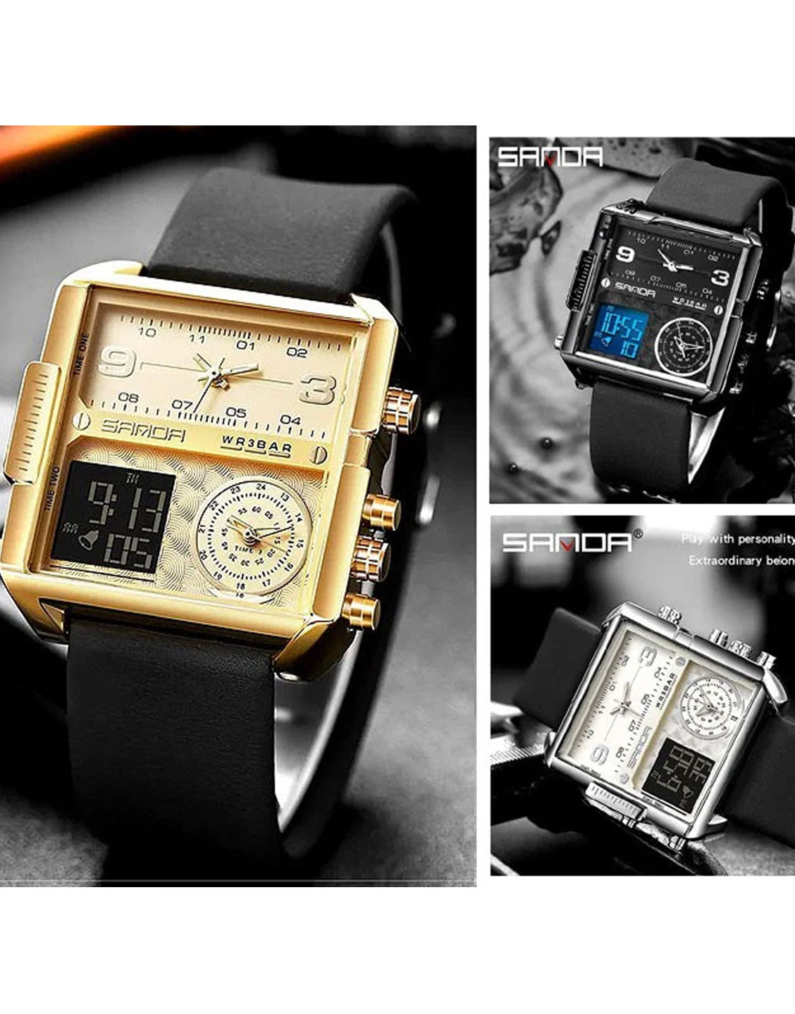 Original Sanda WR3BAR Men's Fashion Watch