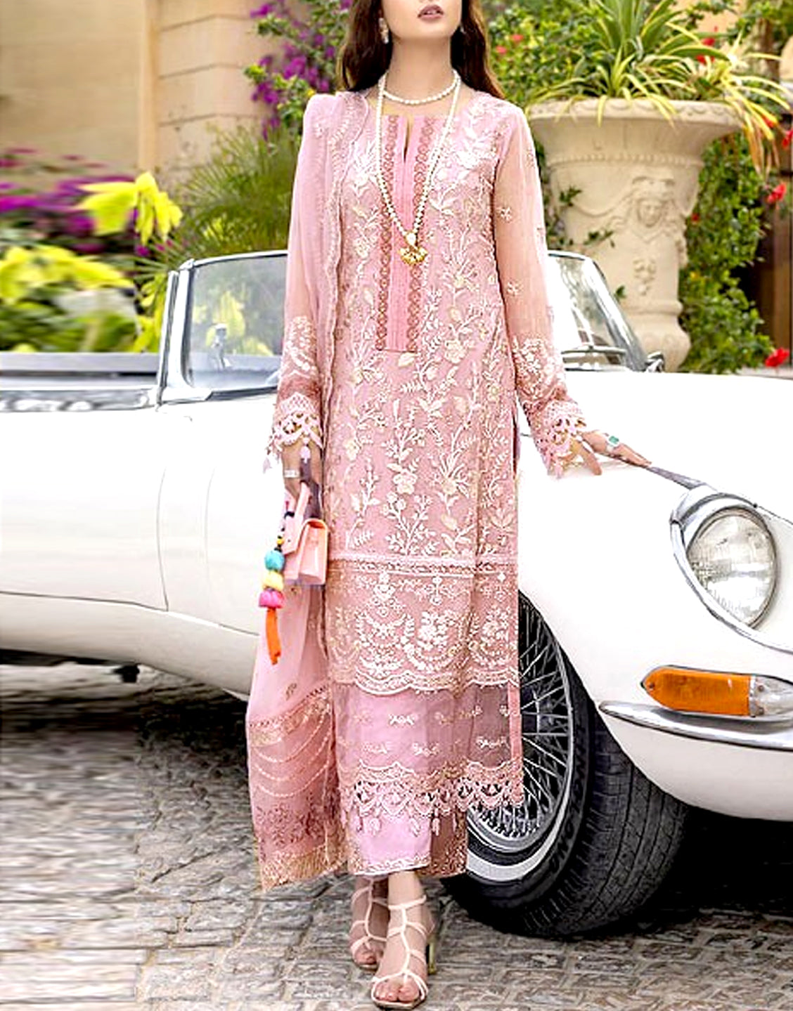 Embroidered Lawn Dress 2024 with Chiffon Dupatta
