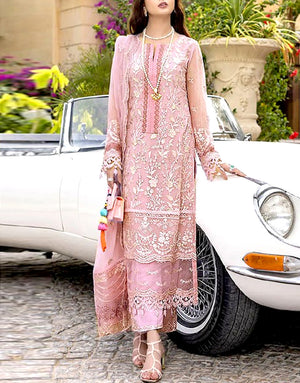 Embroidered Lawn Dress 2024 with Chiffon Dupatta