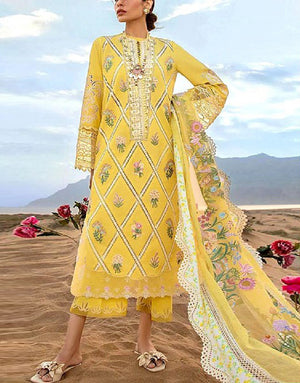 Luxury Schiffli Embroidered Lawn Dress with Embroidered Organza Dupatta