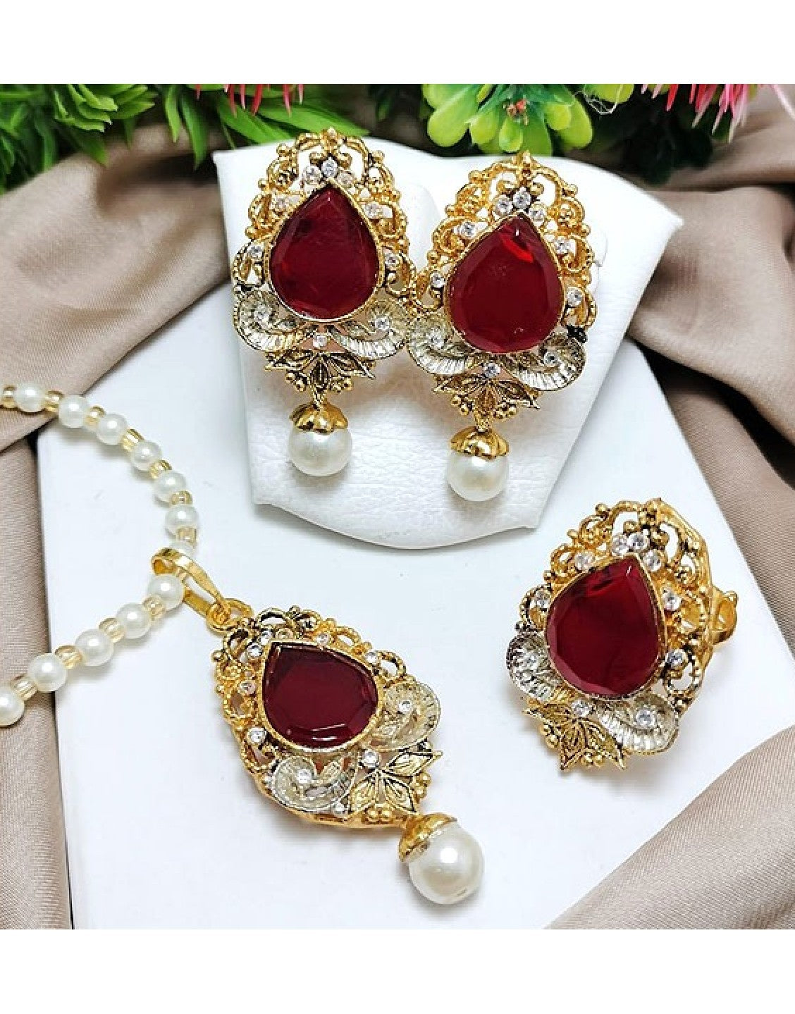 Egyptian Necklace Set with Adjustable Ring