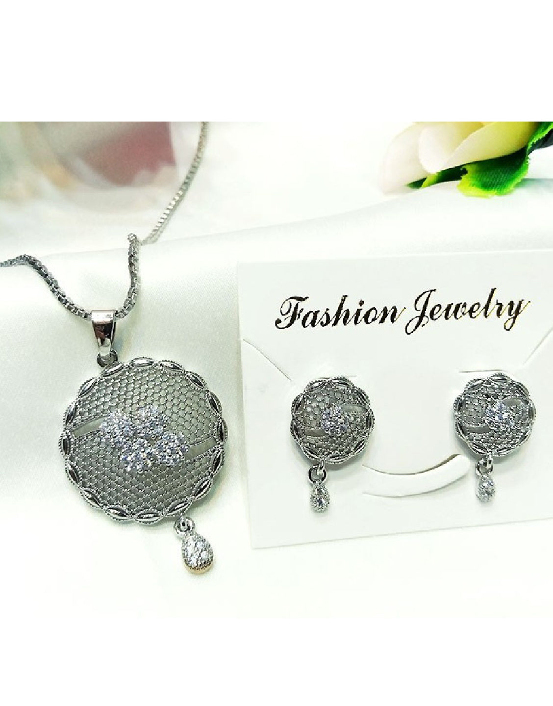 Stylish Silver Necklace Set for Girls & Women