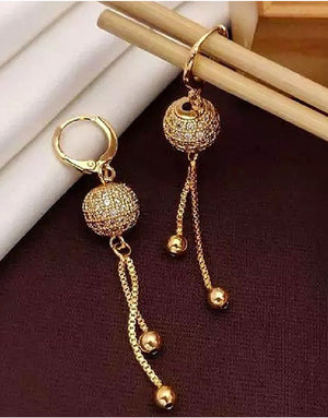 Elegant Golden Ball Shaped Earrings