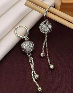 Elegant Silver Ball Shaped Earrings