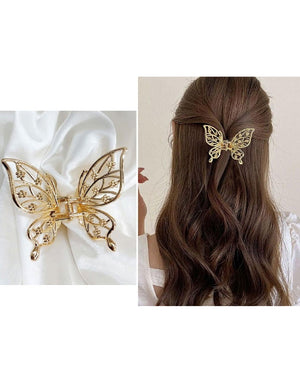 Elegant Butterfly Shaped Hair Clip - Golden