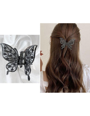 Elegant Butterfly Shaped Hair Clip - Black