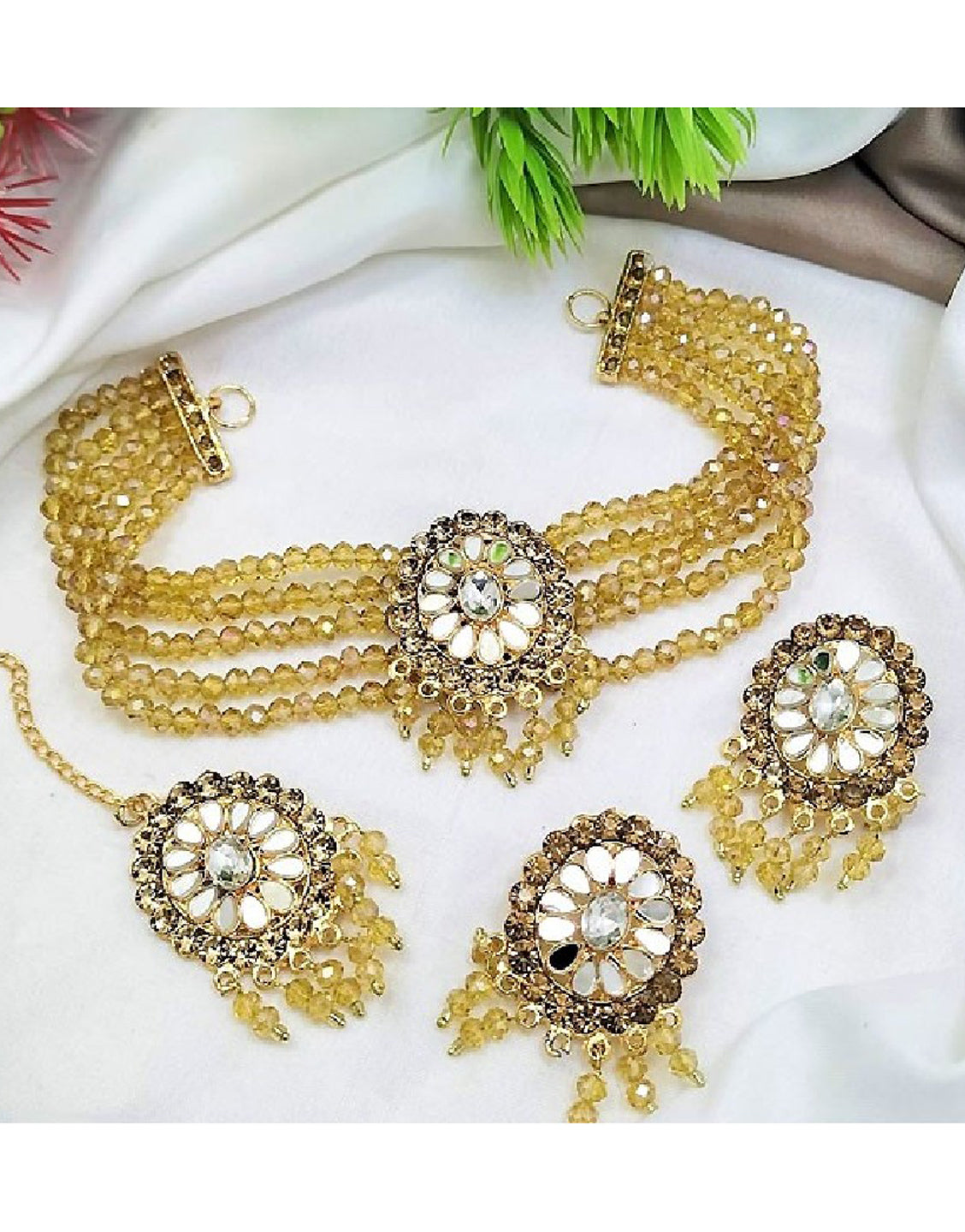 Indian Farshiya Choker Set with Tika