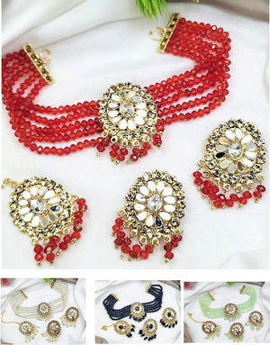 Indian Farshiya Choker Set with Tika
