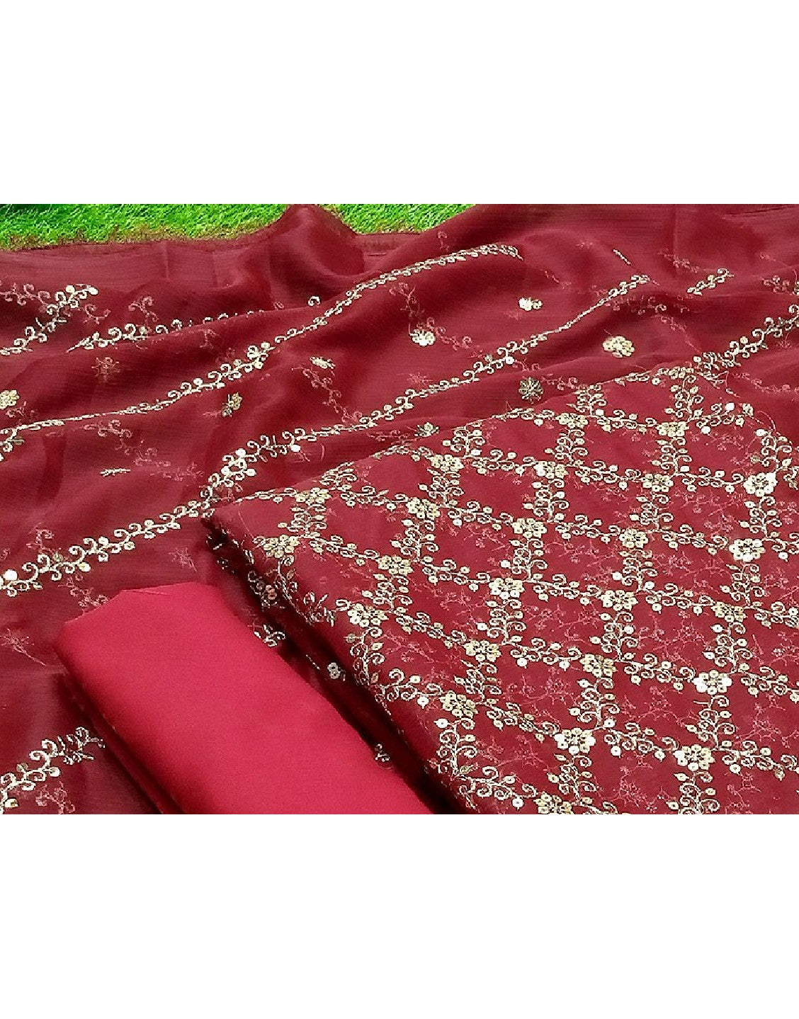 Heavy Embroidered Chiffon Party Wear Dress with Embroidered Chiffon Dupatta