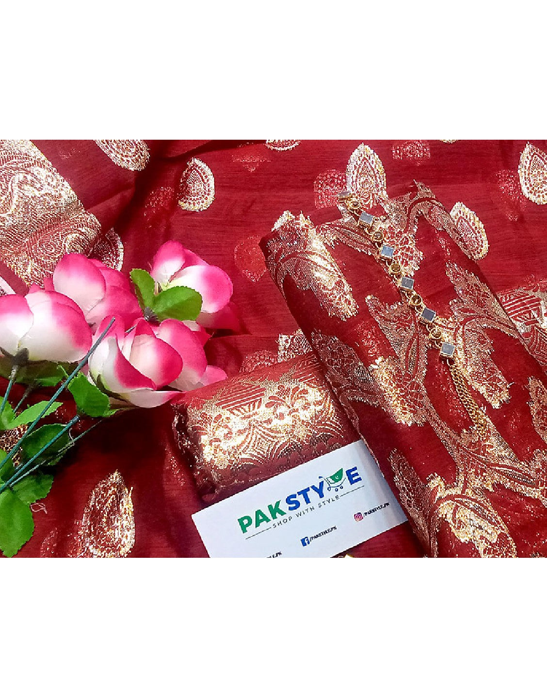 Glittering Lorex Weaved Cotton Jacquard Party Wear Dress