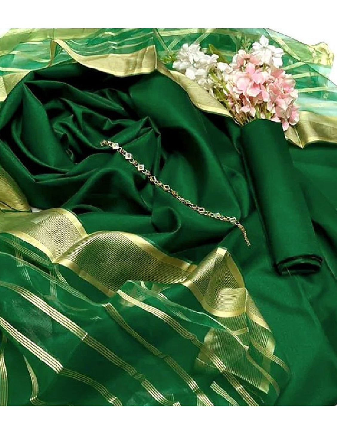 Banarsi Style Katan Silk Dress with Lining Organza Dupatta