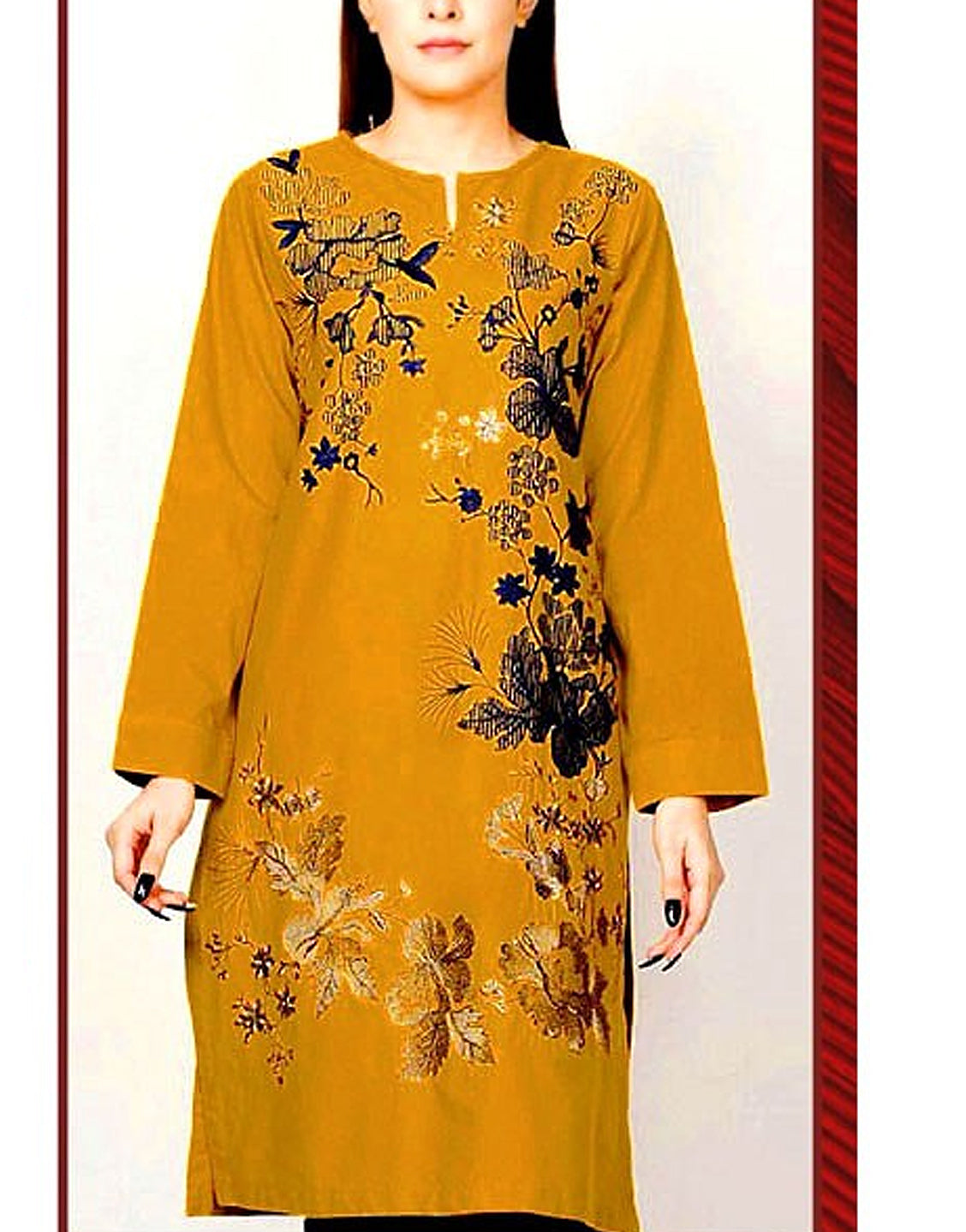 2-Piece Embroidered Lawn Dress with Embroidered Trouser