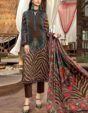 Trendy Embroidered Lawn Suit  with Chiffon Dupatta