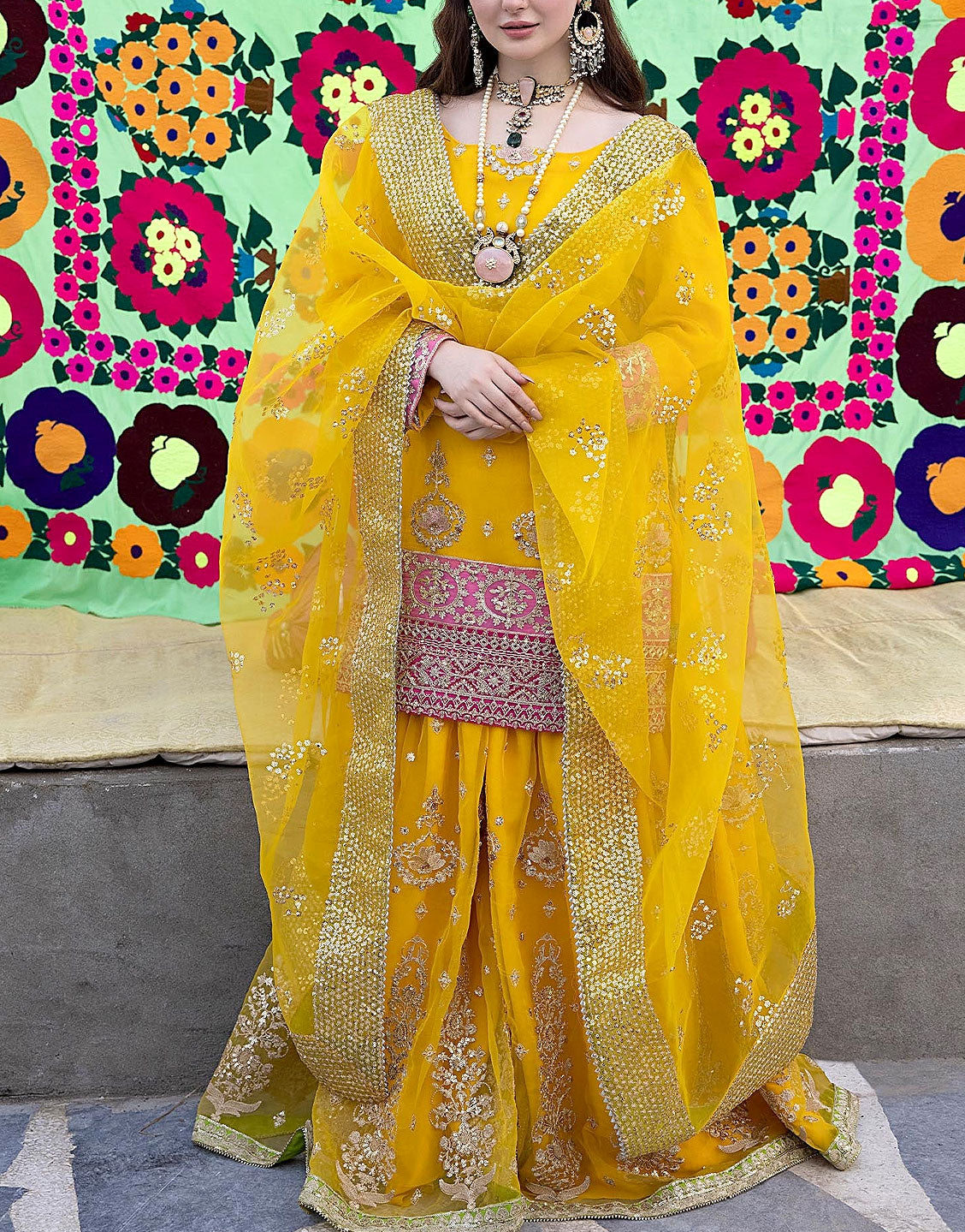 Heavy Embroidered Organza Bridal Mayun & Mehndi Dress – Best Price Online  in Pakistan
