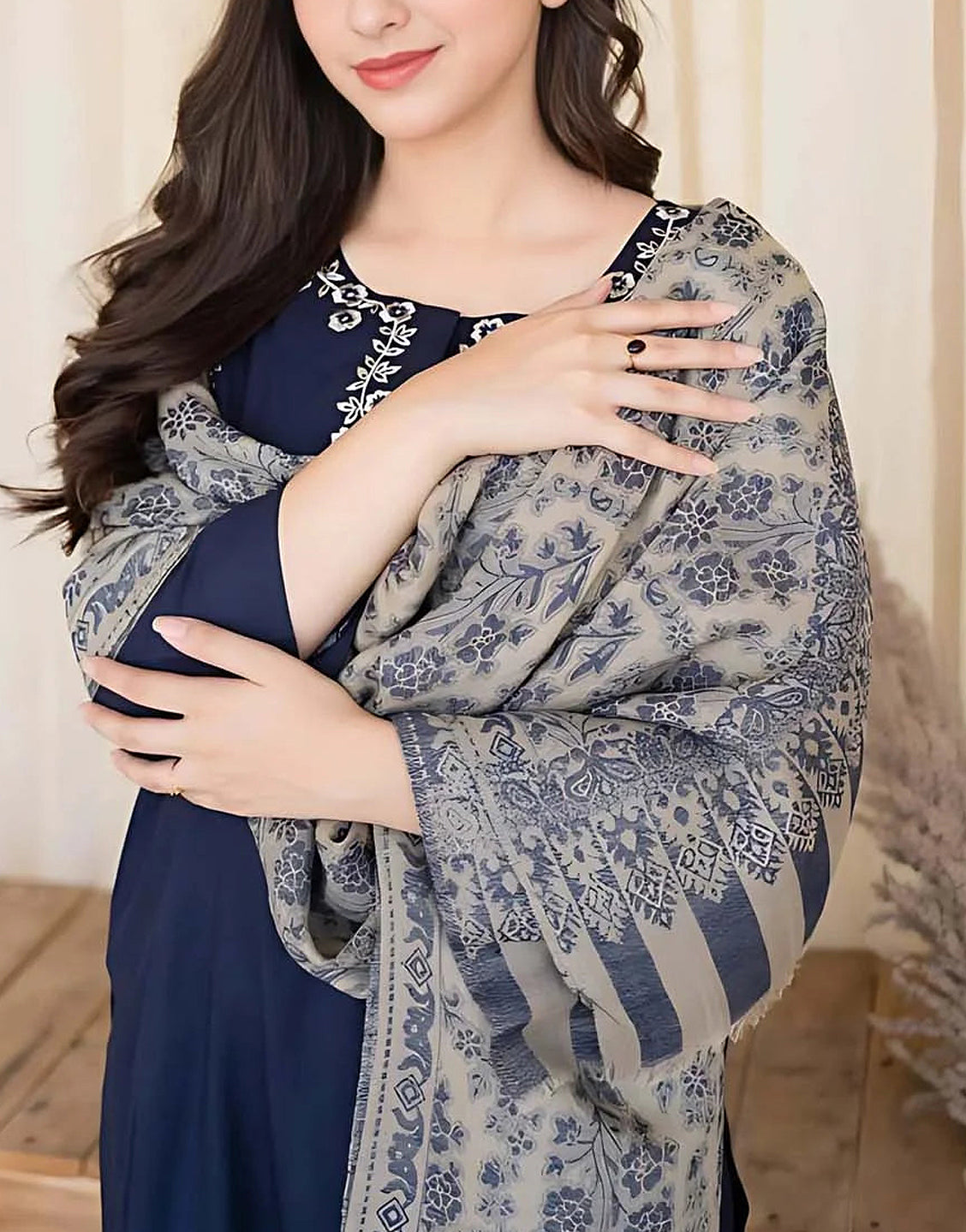 Heavy Embroidered Lawn Dress with Diamond Organza Dupatta