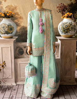 Handwork Heavy Embroidered Organza Wedding Dress 2024