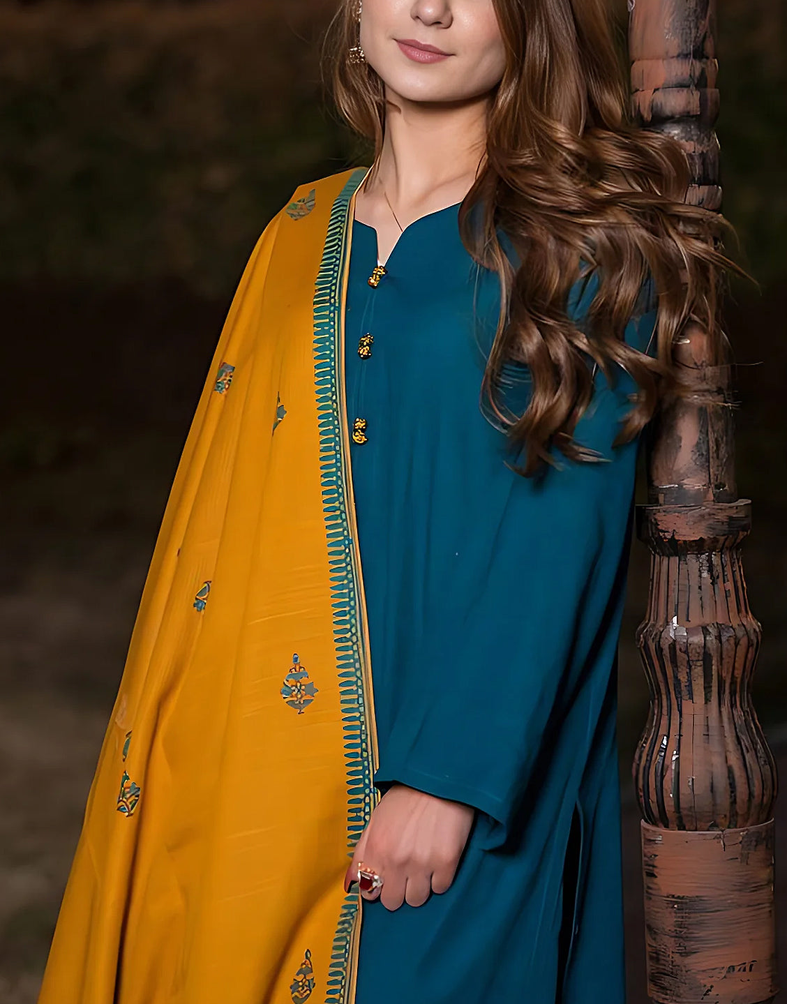 Adorable Sequins Embroidered Lawn Dress with Diamond Organza Dupatta