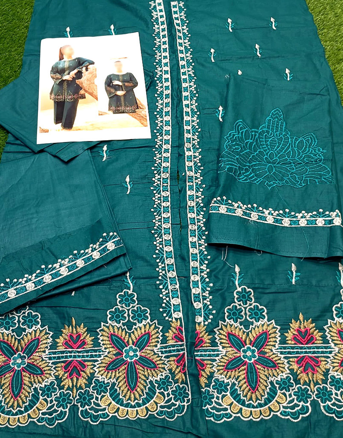 Elegant 2-Piece Embroidered Lawn Dress