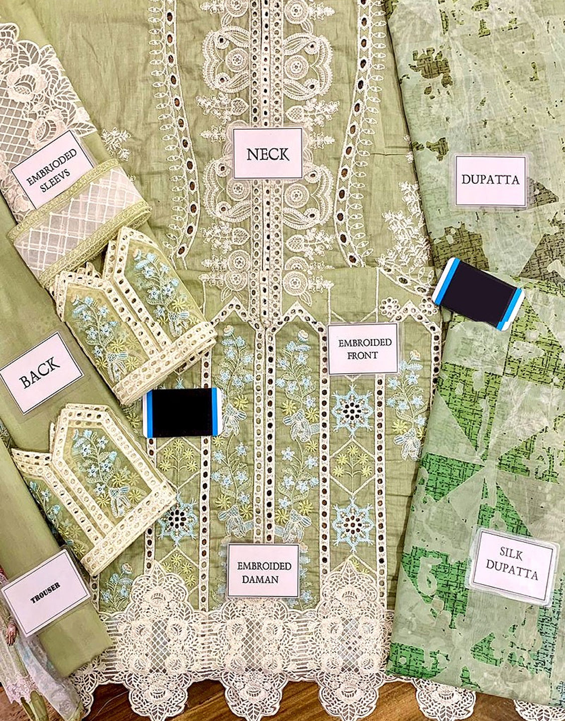 Luxurious Schiffli Embroidered Lawn Dress with Printed Silk Dupatta