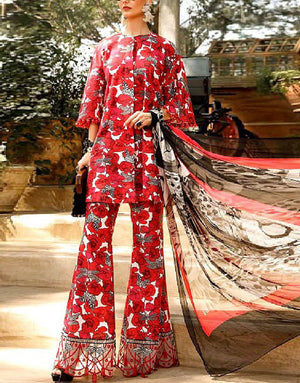 Trendy All-Over Printed Lawn Suit with Digital Print Silk Dupatta