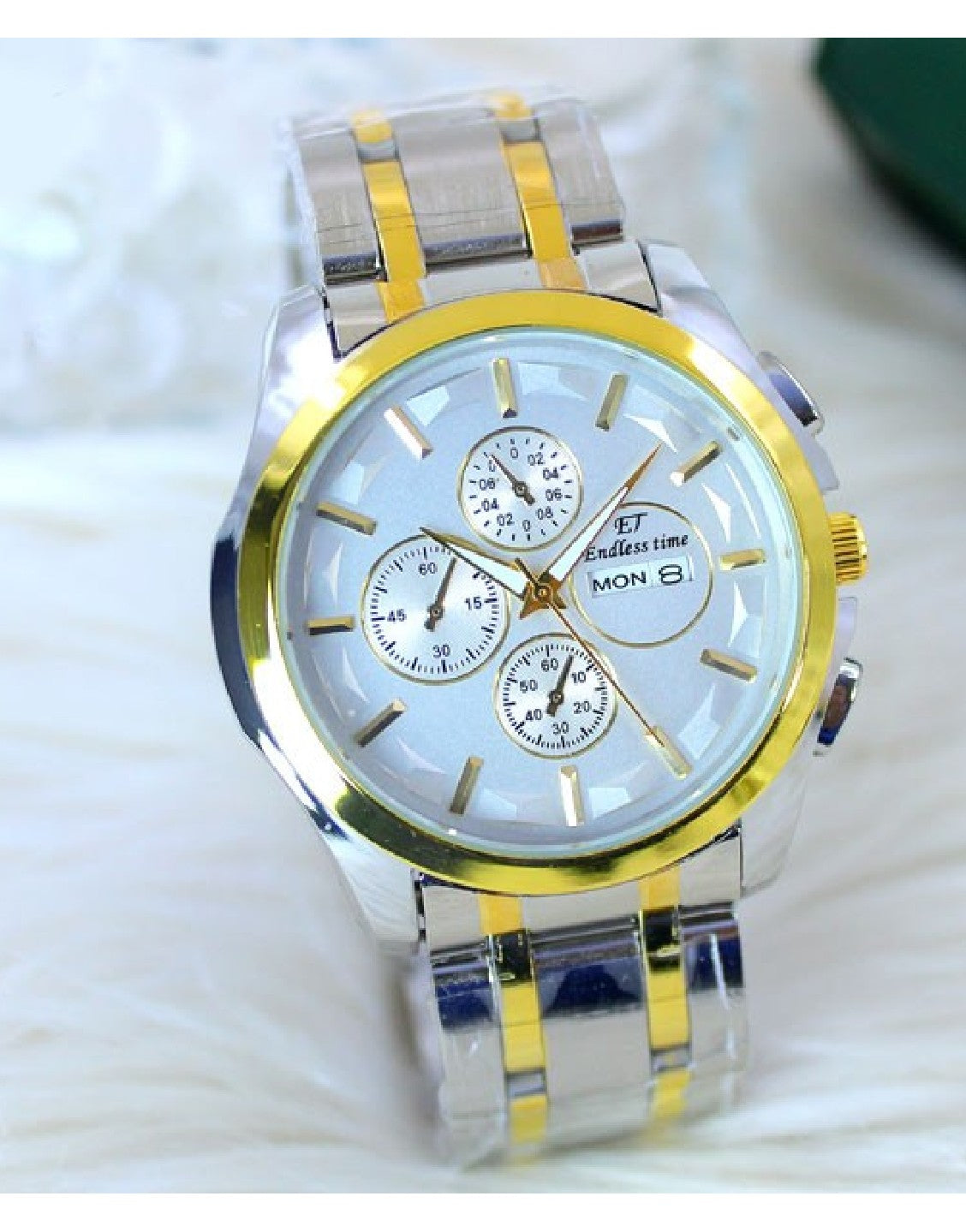 Endless Time Men's Day & Date Chain Watch - Two Tone