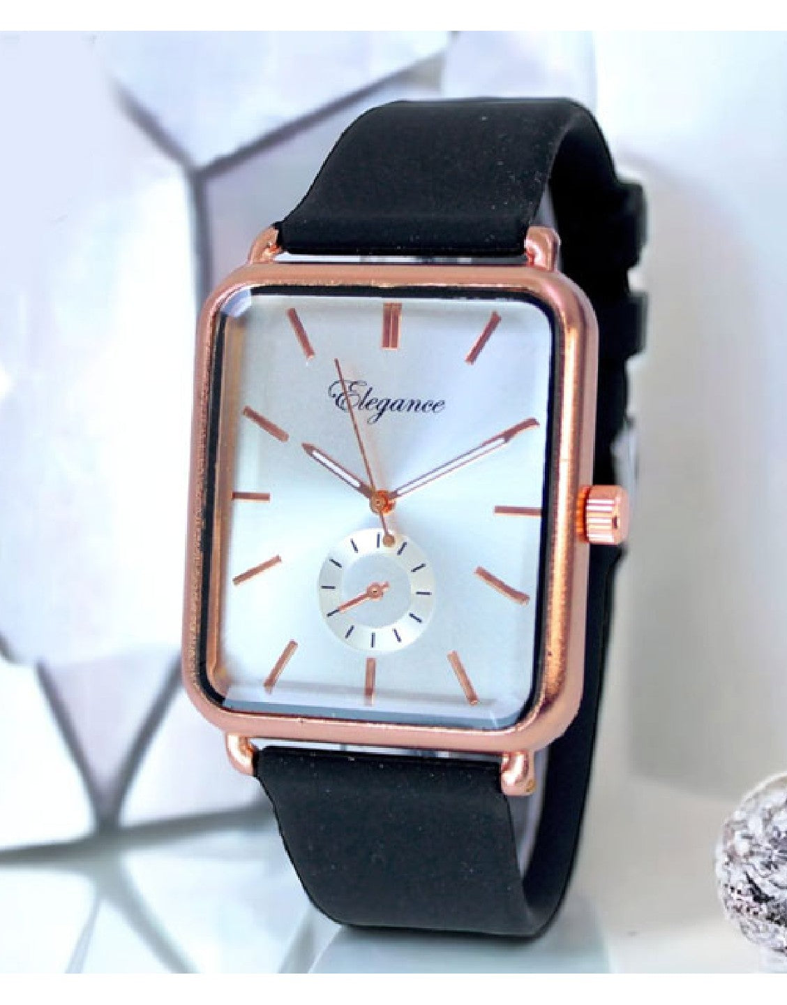 Elegance Men's Rubber Belt Watch