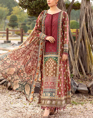 Heavy Schiffli Embroidered EID Lawn Dress 2024 with Chiffon Dupatta