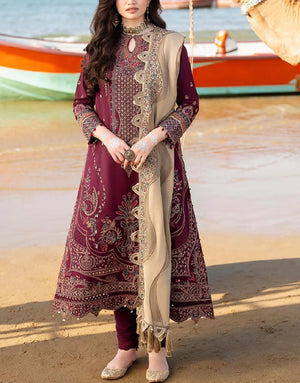 Luxury Embroidered Cotton Lawn Dress with Embroidered Organza Dupatta