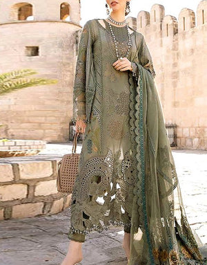 Luxury Heavy Schiffli Embroidered Lawn Dress with Embroidered Net Dupatta