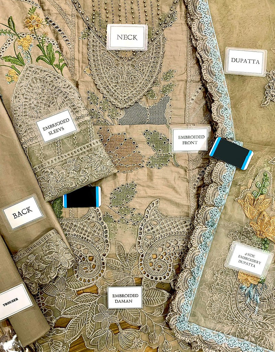 Luxury Heavy Schiffli Embroidered Lawn Dress with Embroidered Net Dupatta