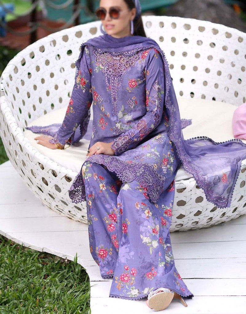 All-Over Print Embroidered Lawn Dress with Chiffon Dupatta